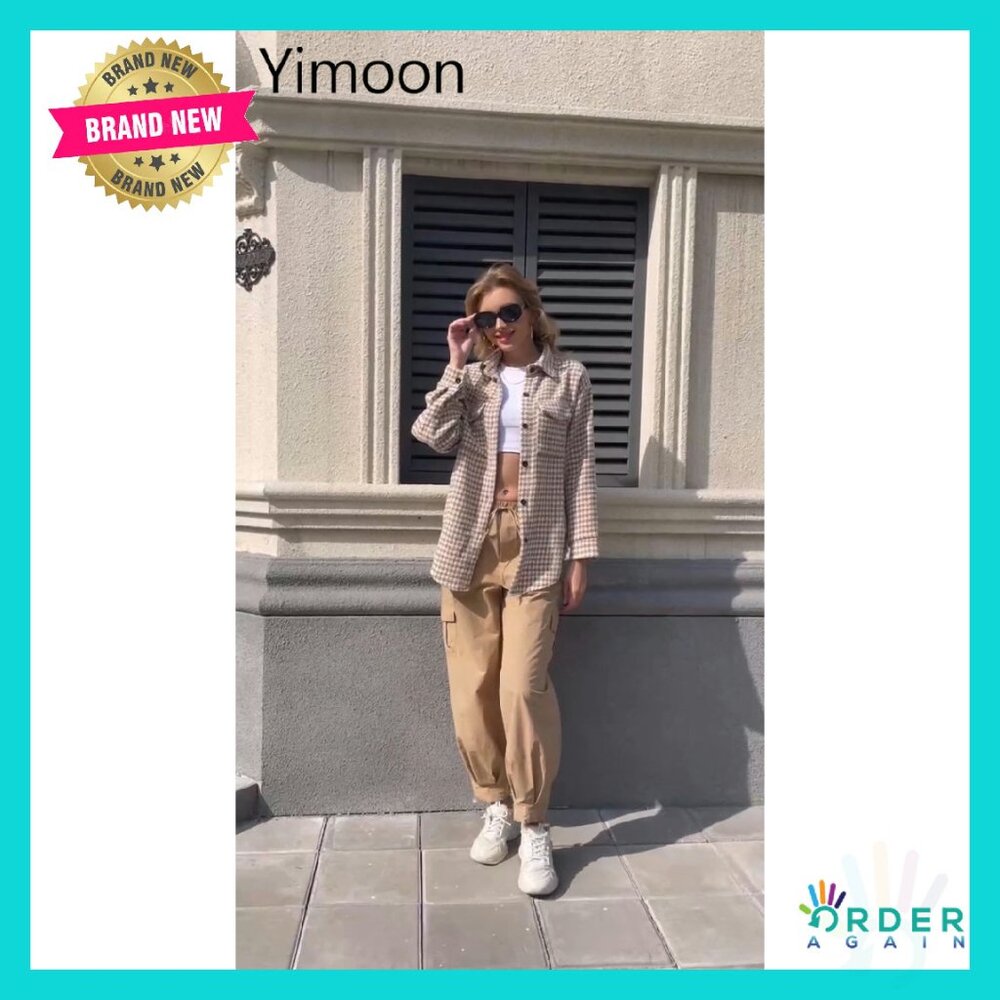 Oversized Houndstooth Shacket Button Down Flannel… - image 6